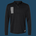 Men's 3-Stripes Double-Knit Quarter-Zip Pullover