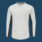 Men's Long Sleeve FR Two-Tone Base Layer with Concealed Chest Pocket - EXCEL FR