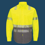 Men's Hi-Visibility Color Block Uniform Shirt - EXCEL FR® ComforTouch® - 7 oz.