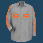 Men's Industrial Enhanced-Visibility Long Sleeve Work Shirt
