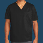 Unisex WorkFlex Chest Pocket V Neck Top