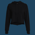 Women's Laguna Sueded Raw Edge Crop Hoodie Sweatshirt
