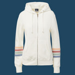 Women's Striped Sleeves Full-Zip Hooded Sweatshirt
