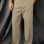 Plain Front Casual Cotton Pants