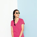 District Made™ - Ladies Perfect Weight V-Neck Tee. DM1170L